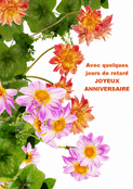Des fleurs pour célébrer un anniversaire tardif
